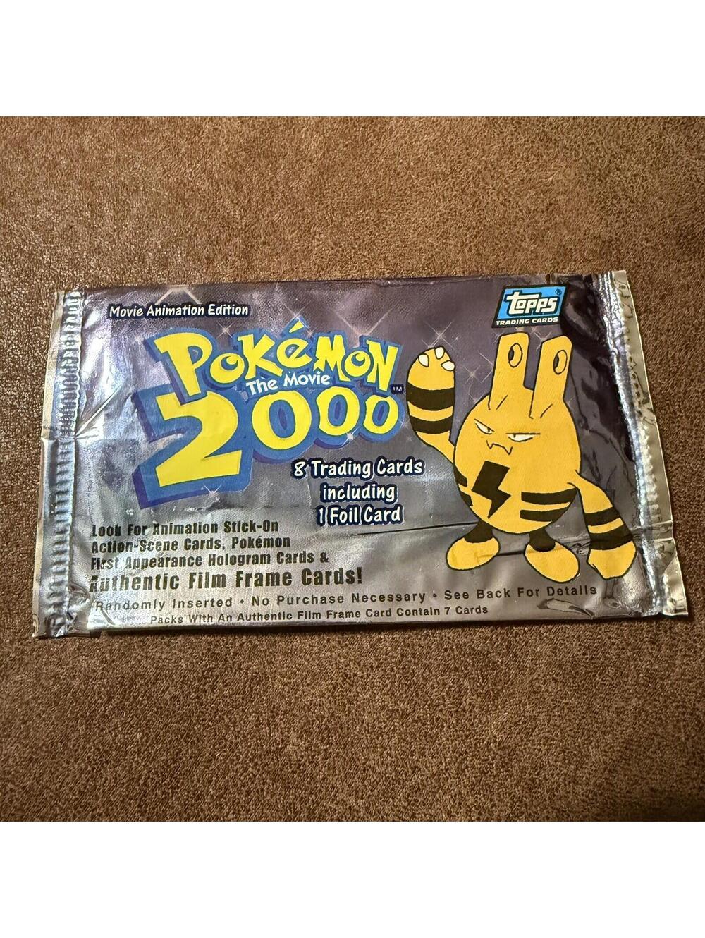 Vintage Pokemon Topps Movie 2000 Booster Pack - Elekid Artwork - OPENED EMPTY